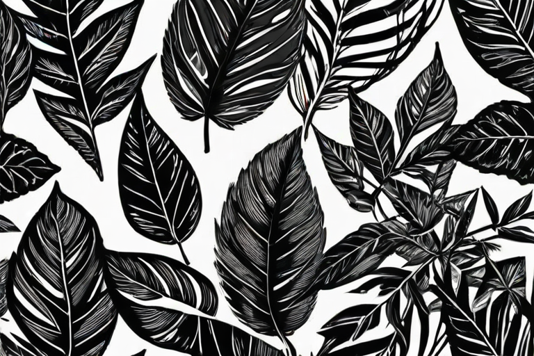 black and white clipart leaf
