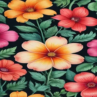 flower drawings with color