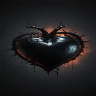 aesthetic black heart wallpaper