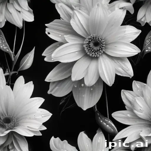 black and white flower