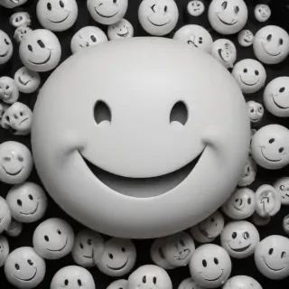 white smiley face black background