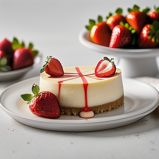 white chocolate cheesecake with strawberries