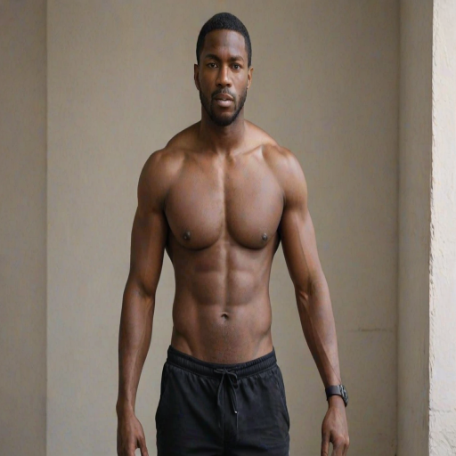 black shirtless man