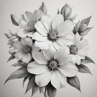 pencil drawing flowers