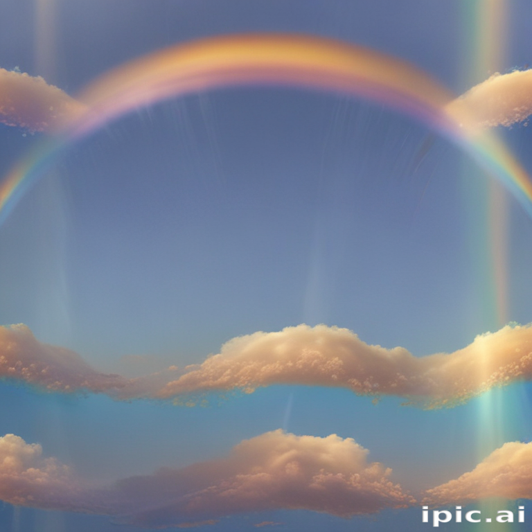 A Beautifully Vibrant Rainbow Arching Over Soft, Fluffy Clouds in the Sky.
