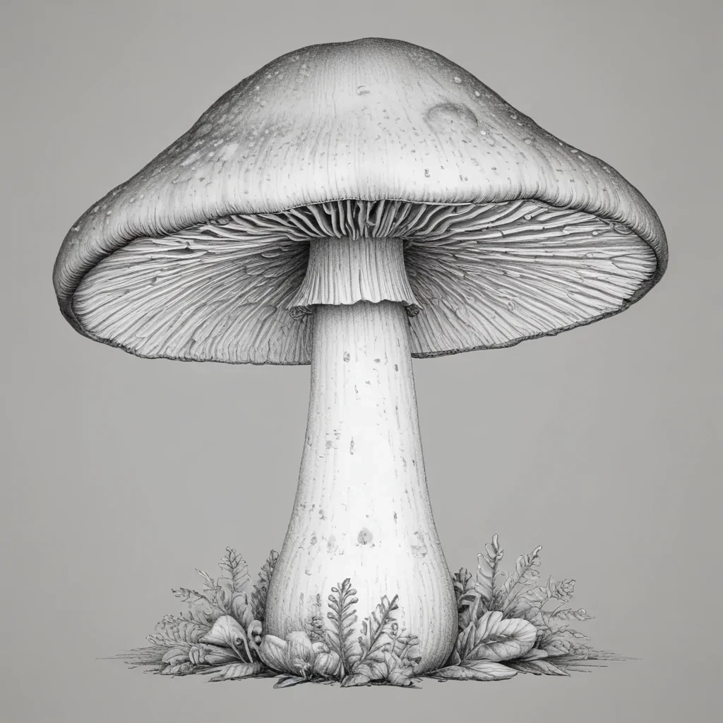 mushroom clip art black and white