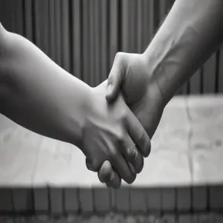 handshake black and white