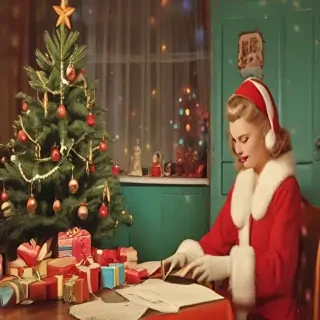retro christmas image