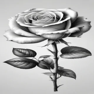 rose clip art black and white