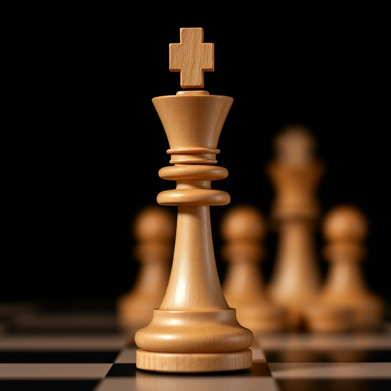 Create a high-resolution image of a wooden chess rook on a black background, using a DSLR camera with a 50mm lens, aperture f/1.8, ISO 100, natural lighting, and a shallow depth of field for a soft focus effect.