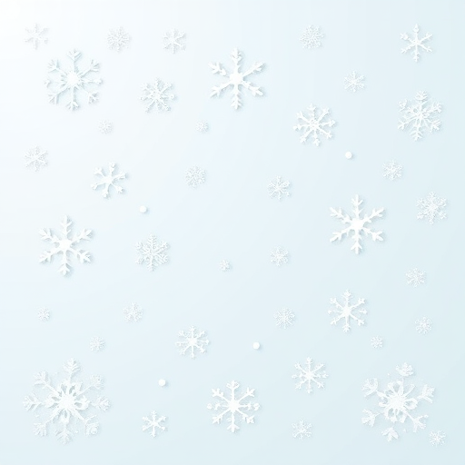 Create a background with a soft light blue color featuring various white snowflakes of different sizes and intricate designs scattered across the image, giving a wintery and serene feel.