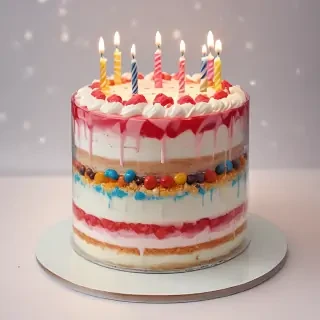 transparent birthday cake