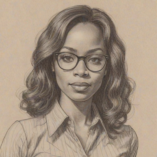 Resplendent Monique Coleman, pencil sketch, portrait of Fetching woman 1975s in glasses, hair style beatnik, outline, clear lines, fine lines, 8k