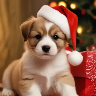 puppy christmas dog wallpaper