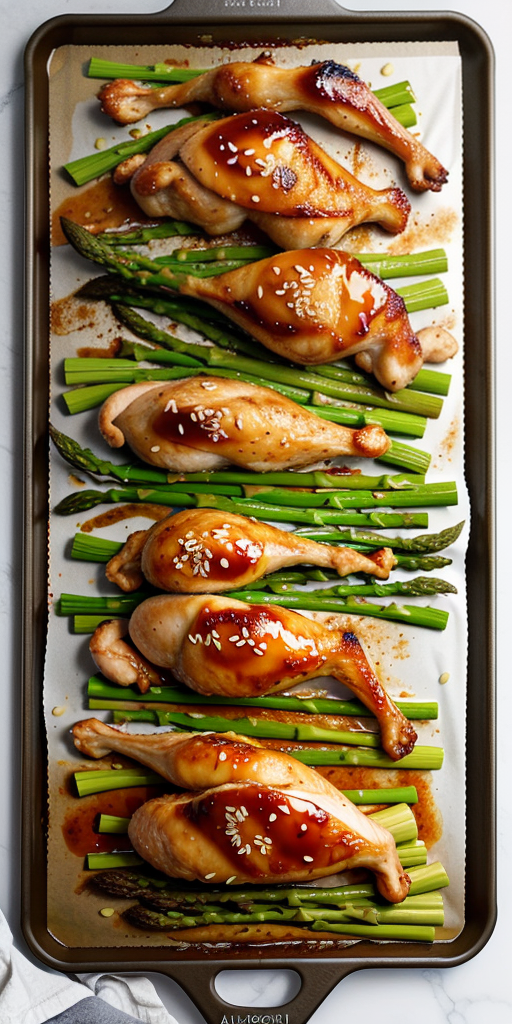 sheet pan miso honey chicken and asparagus