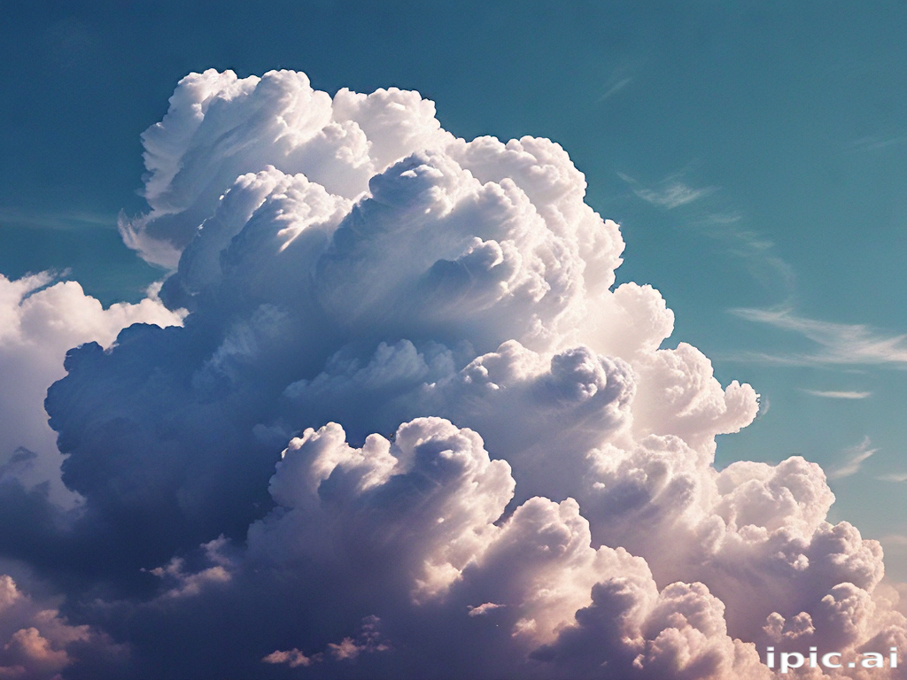 Majestic Cotton Candy Clouds Forming in a Bright Blue Sky Above