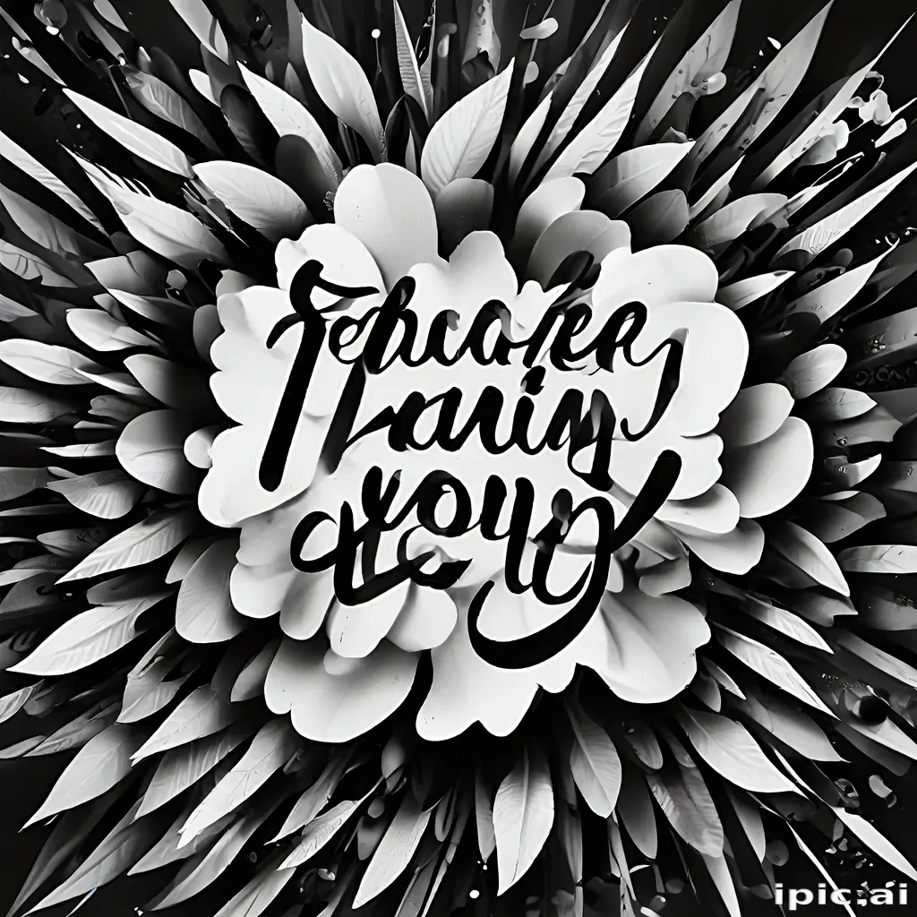 thank you in black and white