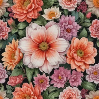 flower drawing images with colour