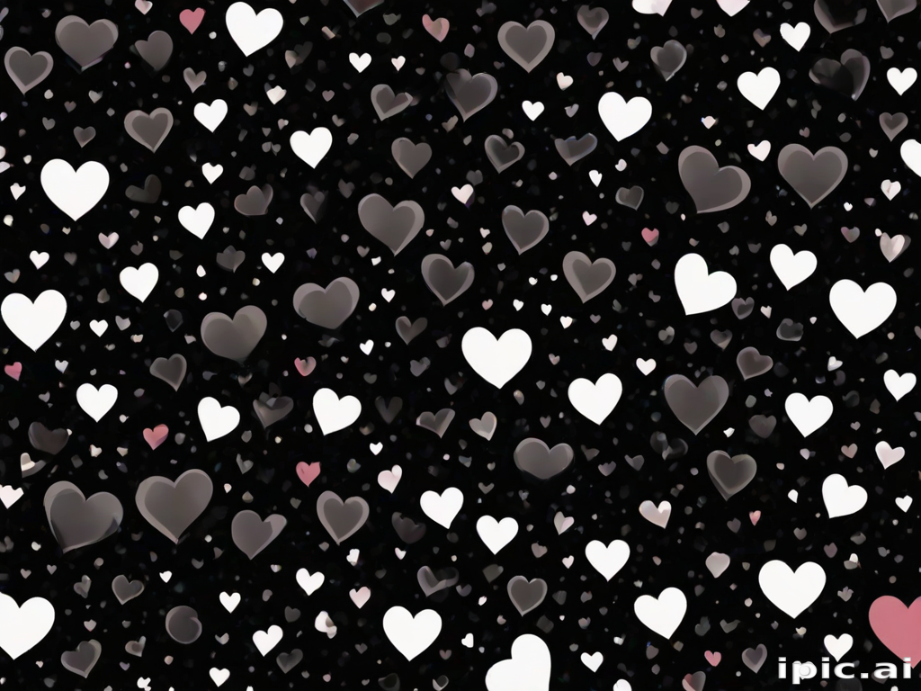 hearts background black