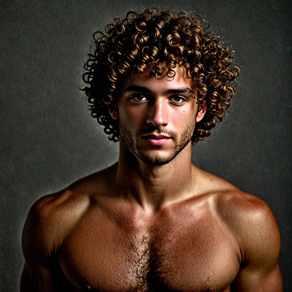 curly haired man in the dark