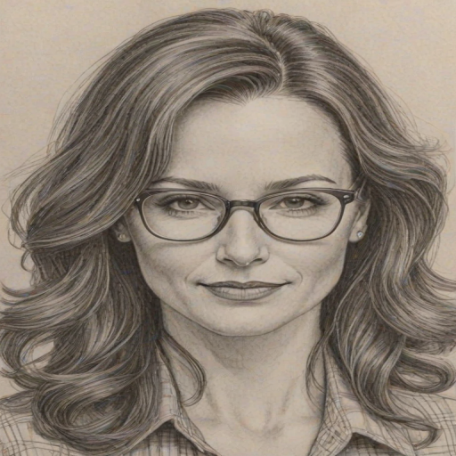 Bewitching Kristin Davis, pencil sketch, portrait of Attractive woman 1974s in glasses, hair style beatnik, outline, clear lines, fine lines, 8k