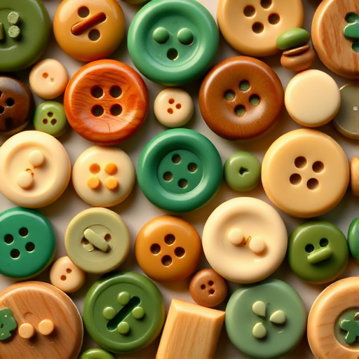 Create a seamless array of glossy and matte color buttons in various shades including brown, beige, olive, and emerald, with a high-resolution format at 300 dpi, 50mm focal length, soft lighting to enhance texture, shot with a DSLR camera top-down view.