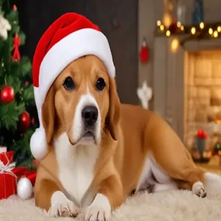 christmas dog wallpaper