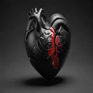 broken heart black