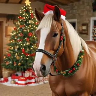 pictures of christmas horses