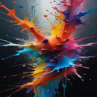 transparent paint splatter