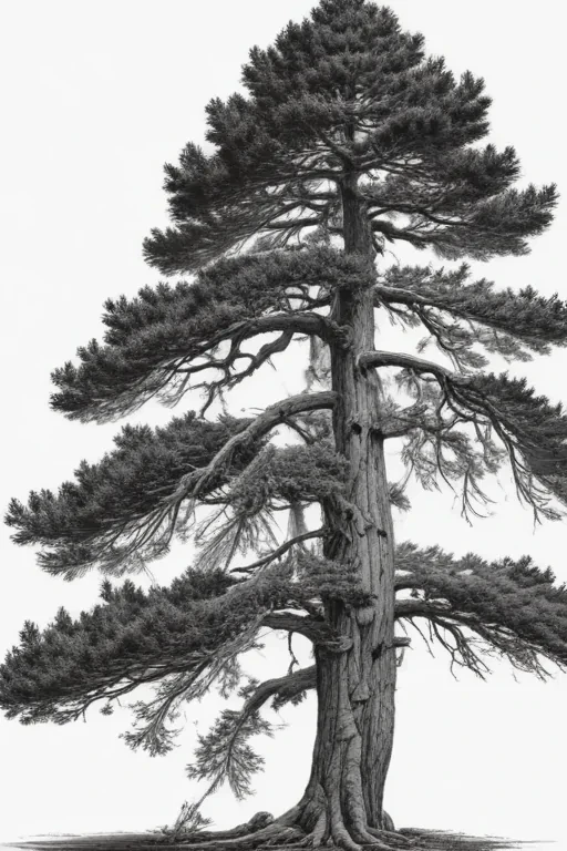 pine tree clip art black and white