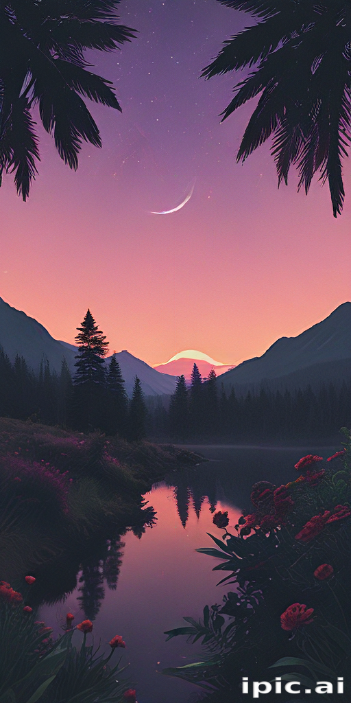 Serene Twilight Over a Reflective Lake Surrounded by Majestic Mountains