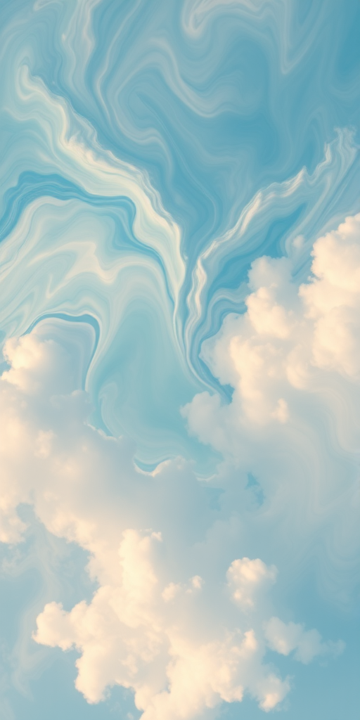 Generate a high-resolution abstract digital art piece featuring swirling blue tones and ethereal clouds, use a Canon EOS R5 camera with a 24-70mm f/2.8 lens, aperture set to f/11, ISO 100, and a shutter speed of 1/125s, capturing a panoramic view to enhance depth and detail.