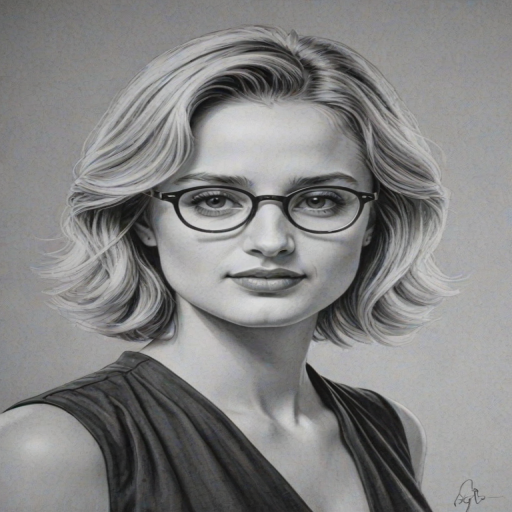 Splendid Diana Agron, pencil sketch, portrait of Comely woman 1977s in glasses, hair style beatnik, outline, clear lines, fine lines, 8k