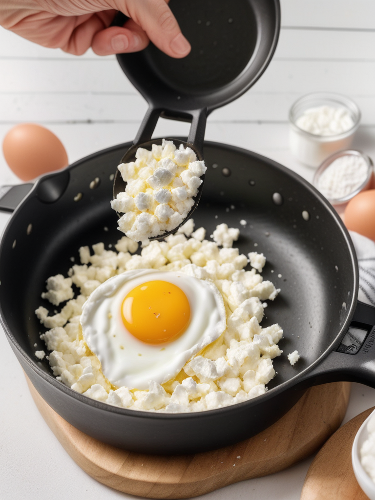 adding cottage cheese to eggs