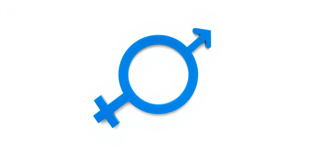 Create a high-resolution image of a blue male gender symbol on a white background, using a DSLR camera with a 50mm lens, aperture set to f/8, ISO 100, and a focal length of 50mm, shot from a straight-on perspective for clarity.