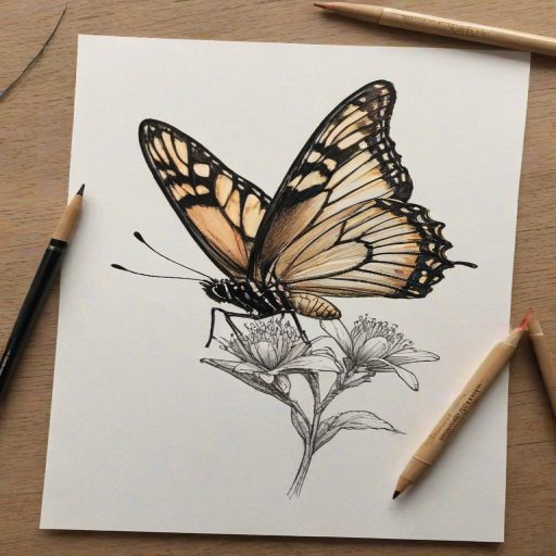 butterfly drawign