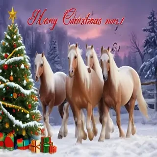 merry christmas images with horses