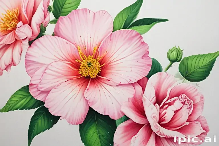 drawings of flowers with color
