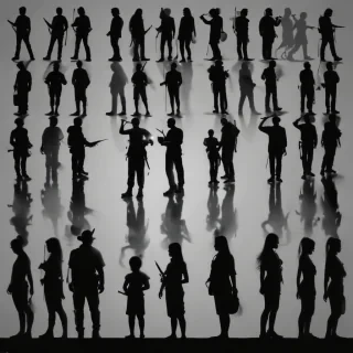silhouette people png