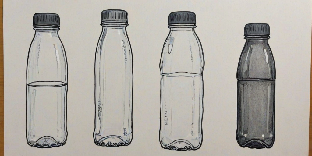water bottle drawing