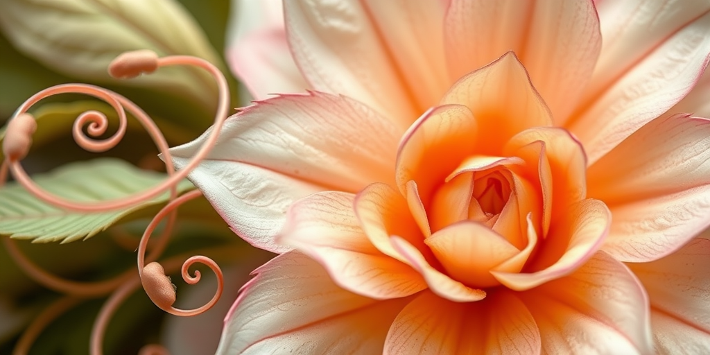Create a high-resolution floral design featuring elegant swirls and leaf motifs, capturing intricate details using a Canon EOS 5D Mark IV, 50mm lens, aperture f/1.8, ISO 100, and using a macro photography style.