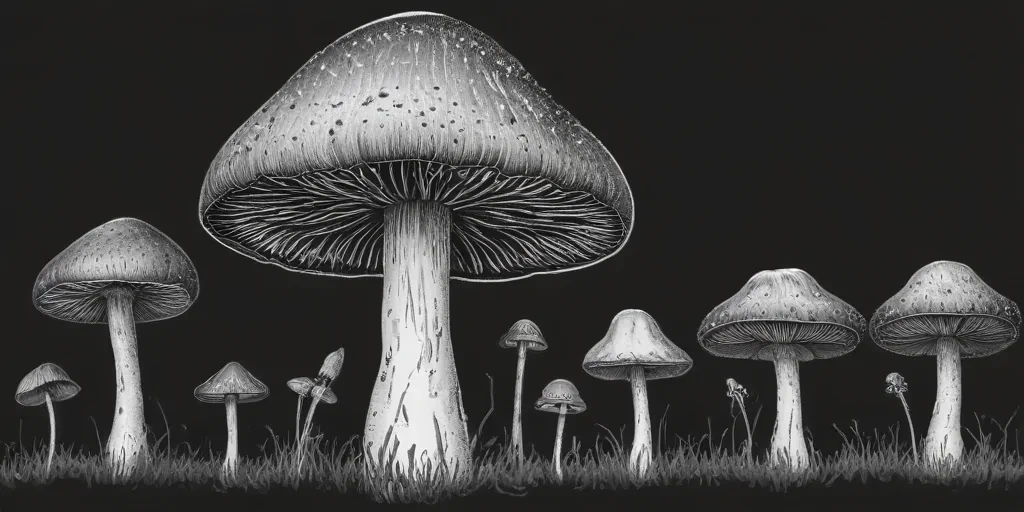 mushroom clip art black and white