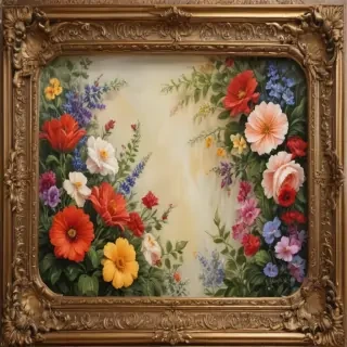 frame with flowers