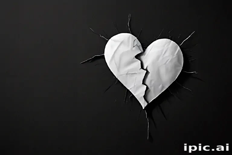 broken heart black background