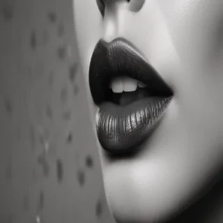 lips black and white clipart