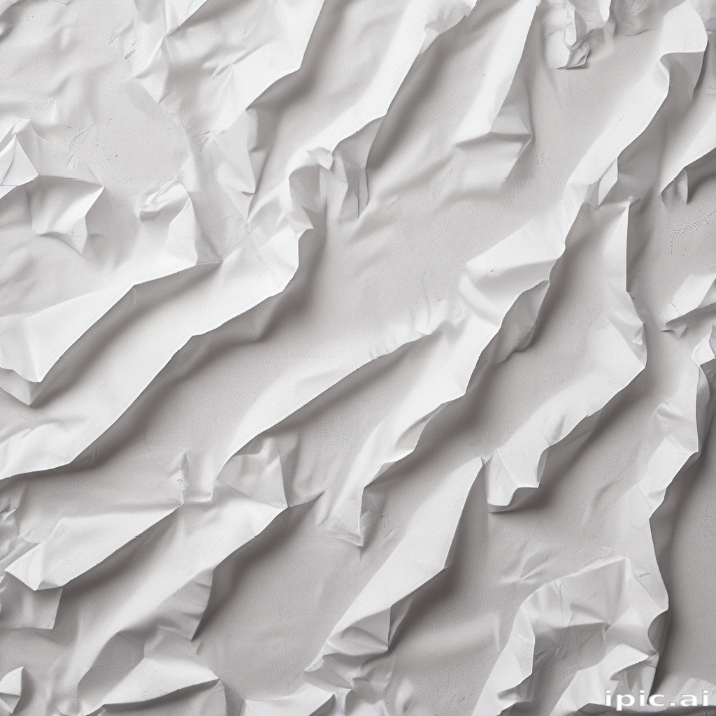Creating Textured Paper Crumpled White Paper Creating Textured Patterns and Shadows on Surface.