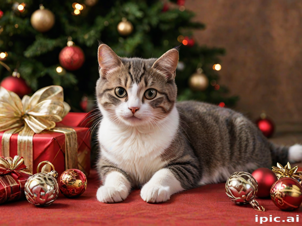 cat christmas background