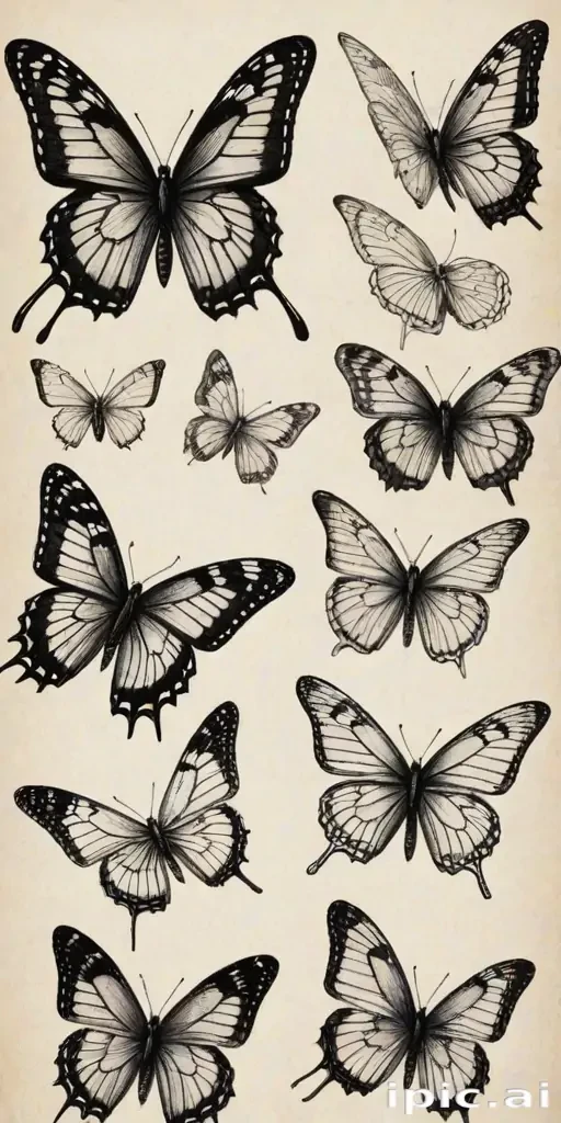 butterflies sketches