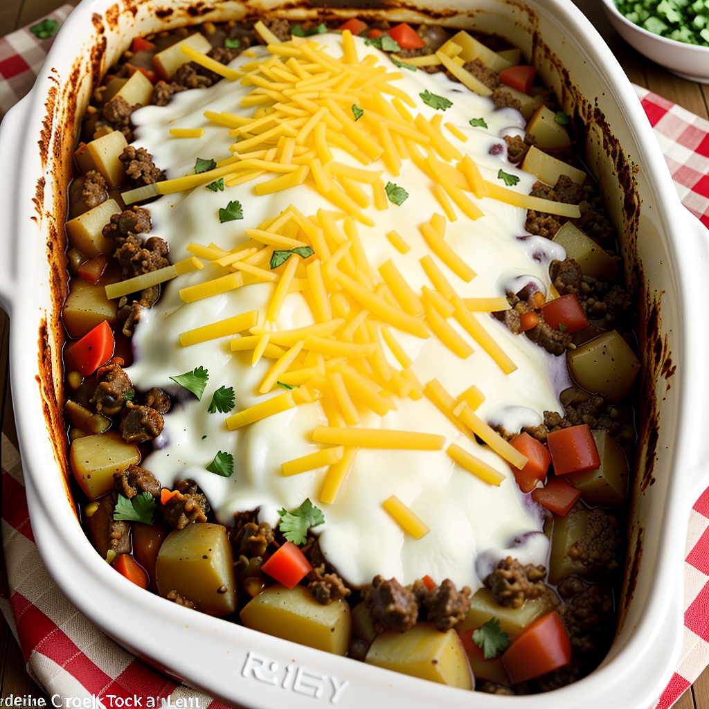 crock pot beefy potato taco casserole